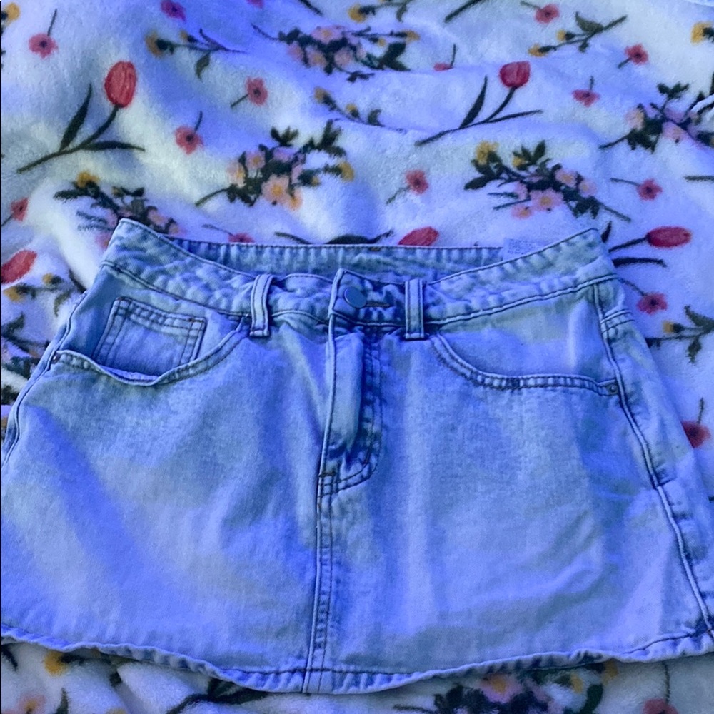 SHEIN Light Blue Denim Skirt